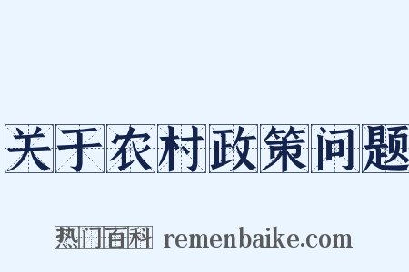 关于农村政策问题是什么意思的图片